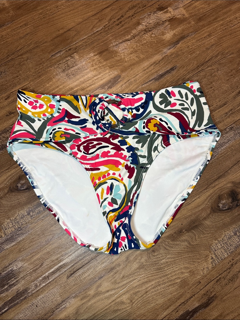 Anne Cole High-Rise Women’s Bikini Bottoms in Multicolor Paisley
